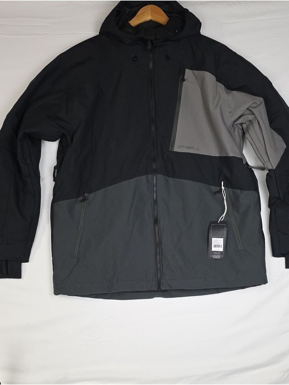 O'Neill Men's Black & Gray Hooded Jacket XL #2211